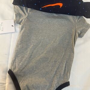 Nike Gray and Navy Kids Bodysuit